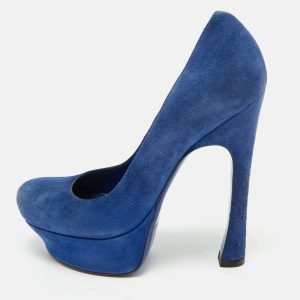 Yves Saint Laurent Blue Suede Platform Pumps Size 35, Pumps - Luxury Closet catalog