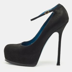 Yves Saint Laurent Black Nubuck Leather Platform Pumps Size 40, Pumps - Luxury Closet catalog