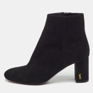 Saint Laurent Black Suede Loulou Zip Ankle Length Boots Size 36, Boots - Luxury Closet catalog