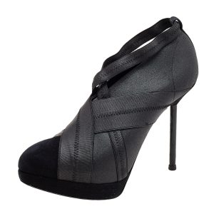 Yves Saint Laurent Black Elastic Bandage And Suede Booties Size 39.5, Boots - Luxury Closet catalog