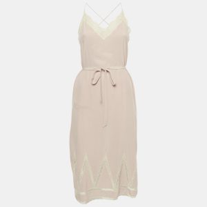 Zadig & Voltaire Pink Silk Lace Trimmed Chery Crepuscule Midi Slip Dress XS, Dresses - Luxury Closet catalog
