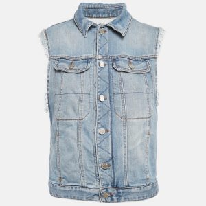 Zadig & Voltaire Blue Embroidered Denim Sleeveless Kio Brode Jacket L, Coats & Jackets - Luxury Closet catalog