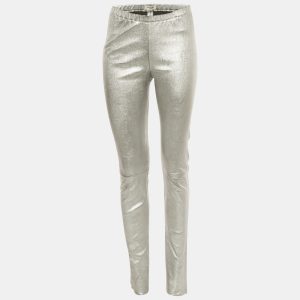 Zadig & Voltaire Deluxe Silver Coated Leather Pharel Pants M, Clothing - Luxury Closet catalog