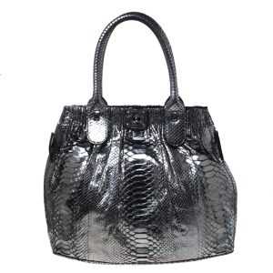 Zagliani Gun Metal Python Medium Puffy Hobo, Shoulder Bags - Luxury Closet catalog