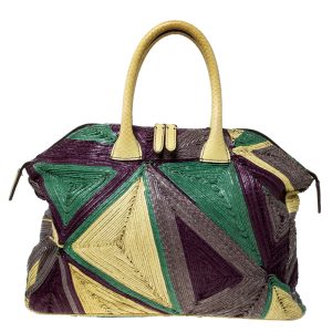 Zagliani Multicolor Woven Leather and Python Tomodachi Satchel, Satchels - Luxury Closet catalog