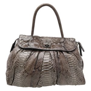 Zagliani Brown Python Procida Top Handle Bag, Satchels - Luxury Closet catalog