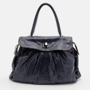 Zagliani Blue Python Procida Top Handle Bag, Satchels - Luxury Closet catalog