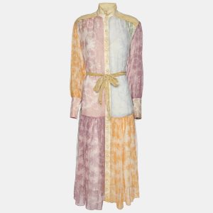 Zimmermann Multicolor Crinkle Silk Georgette Dancer Lantern Midi Dress XS, Dresses - Luxury Closet catalog