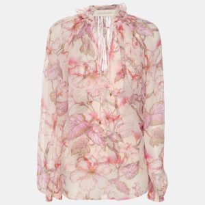 Zimmermann Multicolor Floral Print Chiffon Blouse XS, Shirts & Tops - Luxury Closet catalog