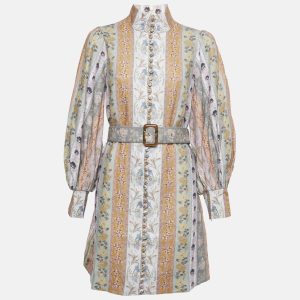 Zimmermann Multicolor Linen Floral Print High Neck Mini Dress M, Dresses - Luxury Closet catalog