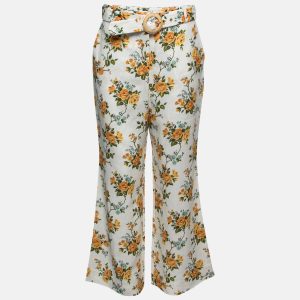 Zimmermann White Floral Printed Linen Belted Straight Pants M, Clothing - Luxury Closet catalog
