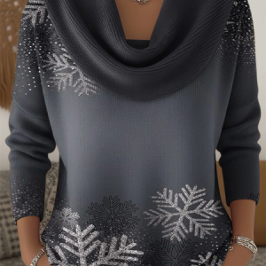 Women Christmas Long Sleeve Comfy Casual Printing Sweater, Sweaters, color:Black|size:3XL, catalog Noracora shop