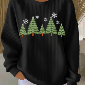 Casual Crew Neck Christmas Sweatshirt Printing, Hoodies & Sweatshirts, color:Black|size:5XL, catalog Noracora shop