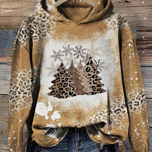 Women Leopard Spring/Fall Printing Long Sleeve Casual Daily Hoodie, JustFashionNow Sweatshirts & Hoodies, color:Brown|size:5XL,