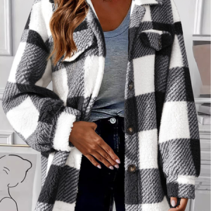 Women Spring/Fall Outerwear Vintage Printing Color Block Long Sleeve Shawl Collar Jacket, Jackets, color:Black|size:5XL, catalog Noracora shop