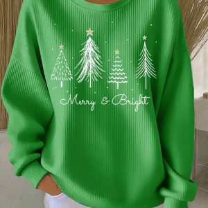 Casual Crew Neck Christmas Sweatshirt Printing, Hoodies & Sweatshirts, color:Green|size:5XL, catalog Noracora shop