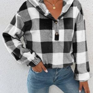 Women Geometric Hoodie Printing Vintage Spring/Fall Long Sleeve Sweatshirt, JustFashionNow Sweatshirts & Hoodies, color:Black|size:XL,