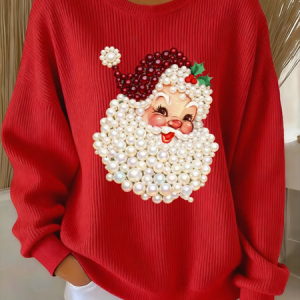 Casual Crew Neck Santa Claus Sweatshirt Printing, Hoodies & Sweatshirts, color:Red|size:5XL, catalog Noracora shop