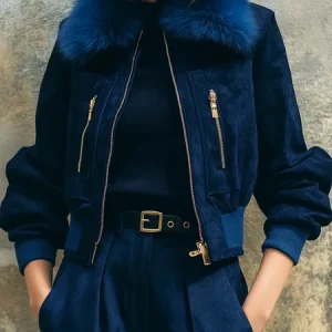 Casual Plain Shirt Collar Faux Leather Coat, Jackets, color:Blue|size:XXL, Stylewe