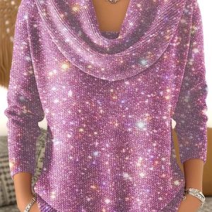 Women Cotton Plain Long Sleeve Comfy Casual Sweater, Sweaters, color:Purple|size:4XL, catalog Noracora shop