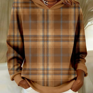 Casual Hoodie Plaid Hoodie Printing, Hoodies & Sweatshirts, color:Light Brown|size:5XL, catalog Noracora shop