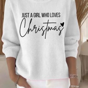 Women Christmas Long Sleeve Comfy Vintage Sweater, Sweaters, color:White|size:4XL, catalog Noracora shop