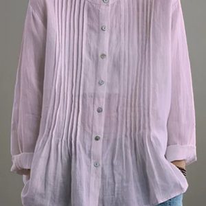 Long Sleeve Plain Regular Loose Shirt For Women, Shirts, color:Purple|size:3XL, catalog Noracora shop