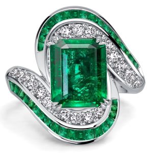 unique engagement rings - Italo Halo Emerald Green Emerald Sapphire Unique Engagement Rings, Italo jewelry - Online Catalog