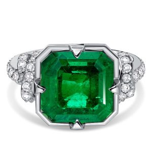 unique engagement rings - Italo Knot Deisgn Asscher Cut Emerald Sapphire Unique Engagement Rings, Italo jewelry - Online Catalog