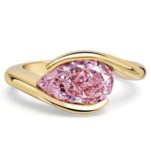 classic engagement rings - Italo East West Pear Cut Pink Sapphire Engagement Ring, Italo jewelry - Online Catalog
