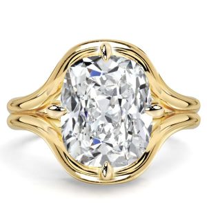 classic engagement rings - Italo Elongated Split Shank 5 CT. Cushion Cut Engagement Ring, Italo jewelry - Online Catalog