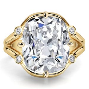classic engagement rings - Italo Split Shank Elongated 5.5 Carat Cushion Cut Engagement Ring, Italo jewelry - Online Catalog