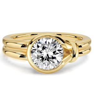classic engagement rings - Italo Knot Bezel Setting Round Cut Solitaire Engagement Ring, Italo jewelry - Online Catalog