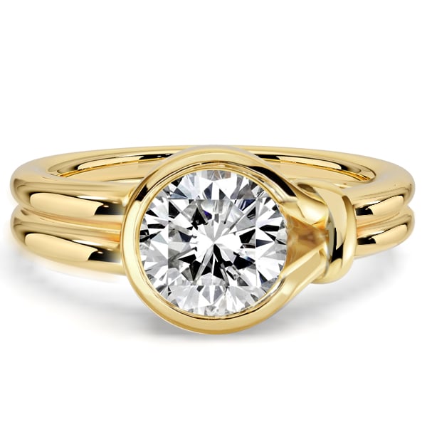 classic engagement rings - Italo Knot Bezel Setting Round Cut Solitaire Engagement Ring, Italo jewelry - Online Catalog