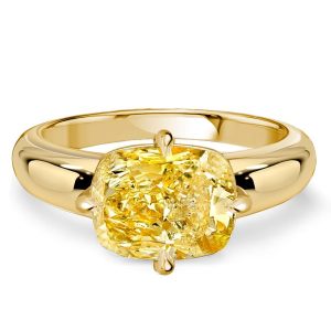 classic engagement rings - Italo East West Golden Cushion Cut Yellow Topaz Engagement Rings, Italo jewelry - Online Catalog