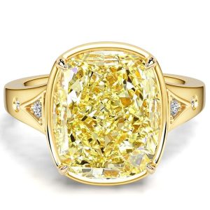 classic engagement rings - Italo Elongated Cushion Cut Yellow Topaz Engagement Ring 5.5 Carat Ring, Italo jewelry - Online Catalog