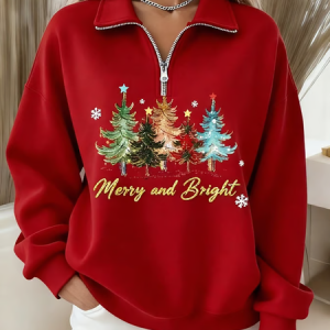 Casual Shawl Collar Christmas Sweatshirt Printing, Hoodies & Sweatshirts, color:Red|size:4XL, catalog Noracora shop