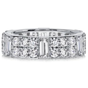 eternity band - Italo Filigree Baguette & Round Cut Eternity Wedding Band For Women, Italo jewelry - Online Catalog