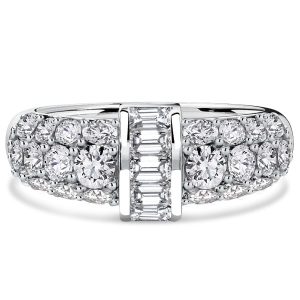 anniversary band - Italo Unique Channel Set Emerald & Round Cut Anniversary Band Ring, Italo jewelry - Online Catalog