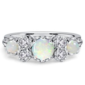 anniversary band - Italo Filigree Round Cut Opal Wedding Band For Women Opal Jewelry, Italo jewelry - Online Catalog