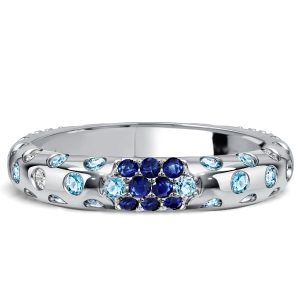 eternity band - Italo Infinity Round Cut Blue Sapphire Eternity Wedding Band For Women, Italo jewelry - Online Catalog