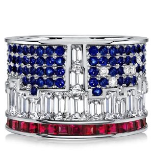 eternity band - Italo New York Skyline Ruby & Blue Sapphire Wedding band For Women, Italo jewelry - Online Catalog