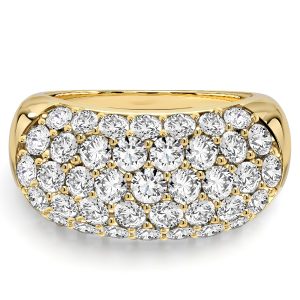 anniversary band - Italo Golden Micro Pave Half Eternity Band For Women Cocktail Rings, Italo jewelry - Online Catalog