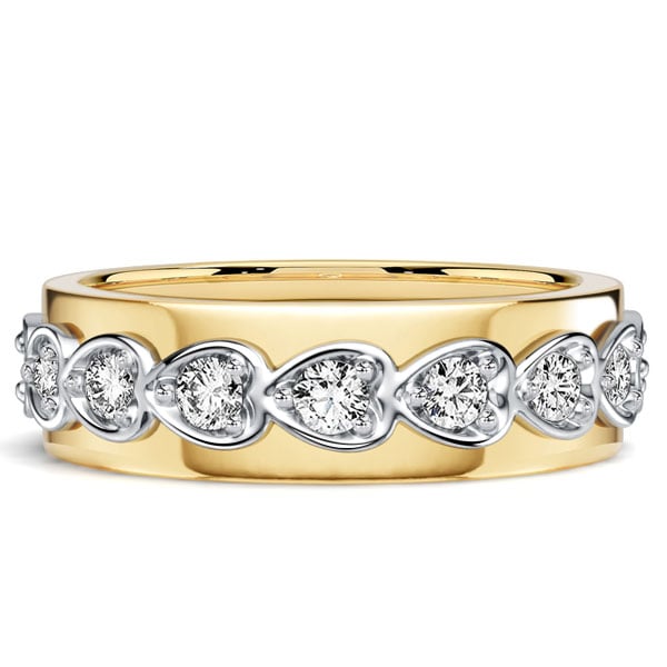 eternity band - Italo Two Tone East West Round Cut Eternity Wedding Band For Women, Italo jewelry - Online Catalog