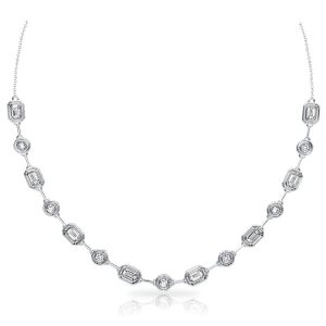 necklaces - Italo Bezel Set Emerald & Round Cut Tennis Bolo Necklace For Women, Italo jewelry - Online Catalog