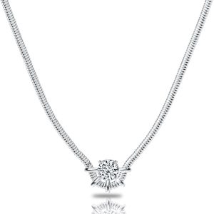 necklaces - Italo Multi Prong Round Cut 2mm Snake Bone Chain Necklace For Women, Italo jewelry - Online Catalog