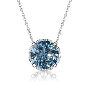 necklaces - Italo Round Cut Filigree Blue Topaz Pendant Necklace For Women, Italo jewelry - Online Catalog