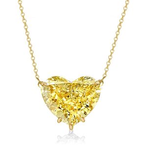 necklaces - Italo Golden Heart Cut Yellow Topaz Necklace For Women, Italo jewelry - Online Catalog