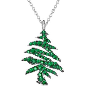 necklaces - Italo Two Tone Christmas Tree Emerald Sapphire Necklace Christmas Jewelry, Italo jewelry - Online Catalog