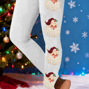 Women Santa Claus Casual All Season Printing Long Leggings, Leggings, color:White|size:XXL, catalog Noracora shop